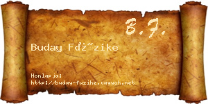 Buday Füzike névjegykártya
